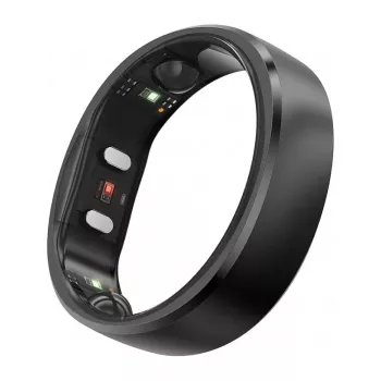 RingConn Smart Ring Gen2 for Women and Men - Sleep and Fitness Tracking Wearable - Heart Rate - Matte Black Size 8