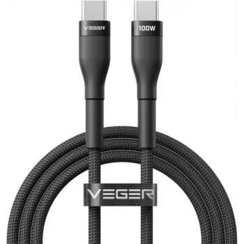 VEGER USB-C to USB-C PD 100W Cable 1.5m, Black