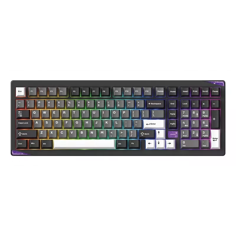 AKKO GEM 02 VIA Wired Mechanical Keyboard, TKL 87-Key, Black & Silver, Hot-Swappable, RGB, USB-C