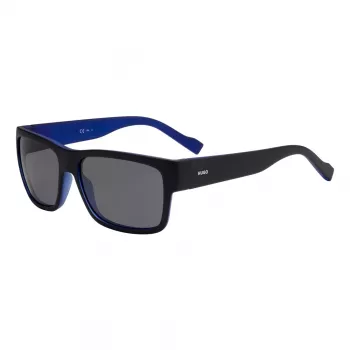 HUGO MAN HG-0176-S-0VK Sunglasses Rectangular Black/Dark Grey 58/16/140 mm UV400