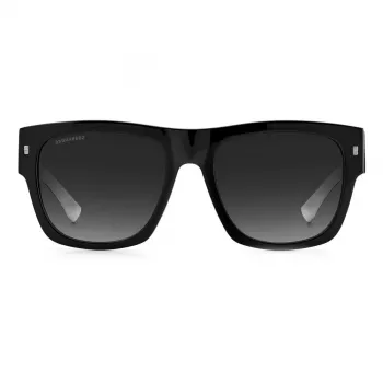 DSQUARED2 ICON Men's Sunglasses ICON0004S80S - Black Acetate Frame, Grey Polycarbonate Lenses, 55/19/145 mm