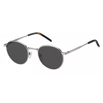 Tommy Hilfiger Men's TH-1973-S-6LB Sunglasses - Square Plastic Frame, Grey Polycarbonate Lenses, UV400 Protection