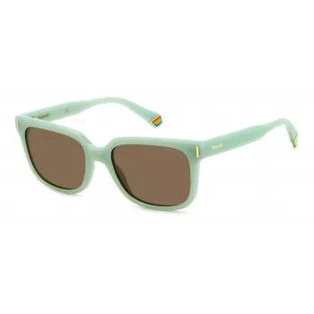 POLAROID PLD6191S1ED Unisex Rectangular Sunglasses - Black Frame Grey Polarized Lens 54mm