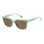 POLAROID PLD6191S1ED Unisex Rectangular Sunglasses - Black Frame Grey Polarized Lens 54mm