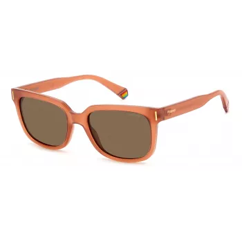 POLAROID PLD6191S733 Unisex Rectangular Sunglasses - Black Frame Grey Polarized Lens 54mm