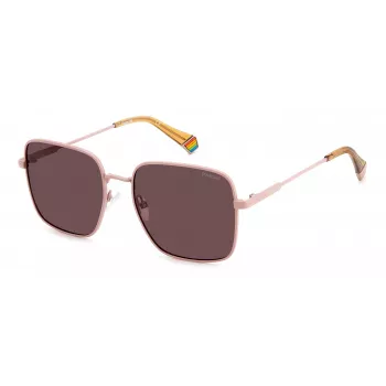 Polaroid PLD6194SX8KJ Women's Square Polarized Sunglasses - Black/Grey