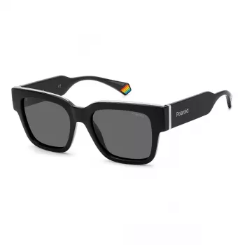POLAROID PLD6198SX807 Unisex Rectangular Sunglasses Havana Frame Grey Polarized Lens 52mm
