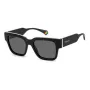 POLAROID PLD6198SX807 Unisex Rectangular Sunglasses Havana Frame Grey Polarized Lens 52mm