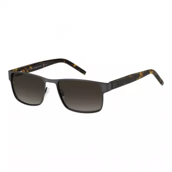 Tommy Hilfiger Men's TH-1974-S-SVK Rectangular Sunglasses Black/Grey 57mm