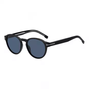 BOSS BOSS1506S807 Sunglasses for Men - Black Acetate Frame, Grey Lens, 52mm