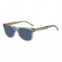 BOSS BOSS1508SKB7 Men's Rectangular Sunglasses, Black Acetate Frame, Grey Polycarbonate Lenses, 52/21/145 mm