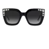 CAROLINA HERRERA HER0130S807 Women's Butterfly Sunglasses Shiny Black Grey 52mm