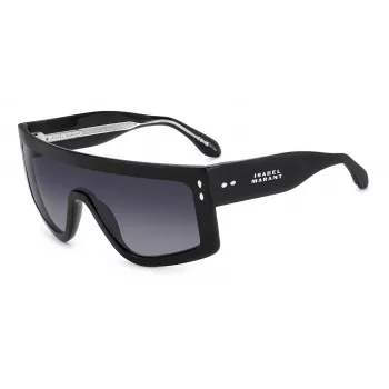 ISABEL MARANT Women's Sunglasses IM-0155-S-807 Oversized Square Black Acetate Frame Dark Grey Polycarbonate Lenses 99mm Lens Width 135mm Temple Length UV400 Protection