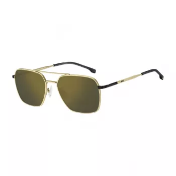 BOSS BOSS1414S0NZ Men's Rectangular Sunglasses - Black Frame Grey Lens 57mm