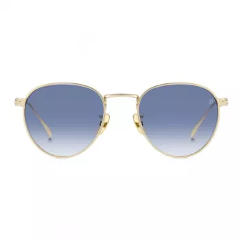 DAVID BECKHAM DB-1142-S-AOZ Sunglasses Men's Gold Metal Frame Green Lens Pilot Aviator 51mm