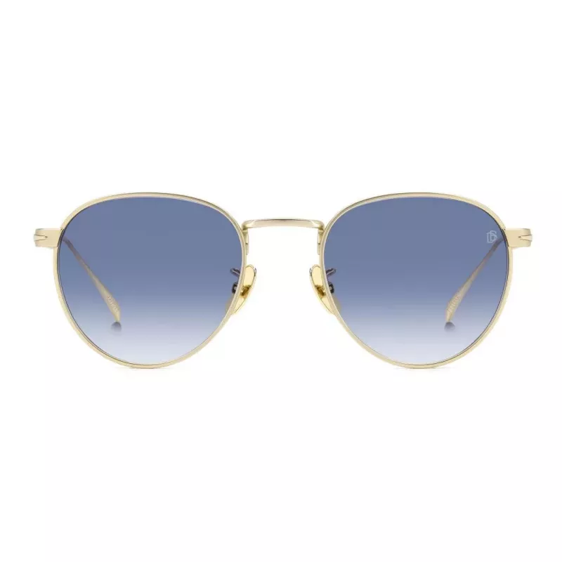 DAVID BECKHAM DB-1142-S-AOZ Sunglasses Men's Gold Metal Frame Green Lens Pilot Aviator 51mm