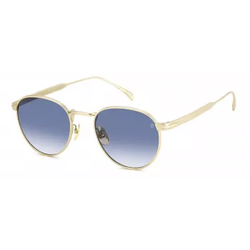 DAVID BECKHAM DB-1142-S-AOZ Sunglasses Men's Gold Metal Frame Green Lens Pilot Aviator 51mm