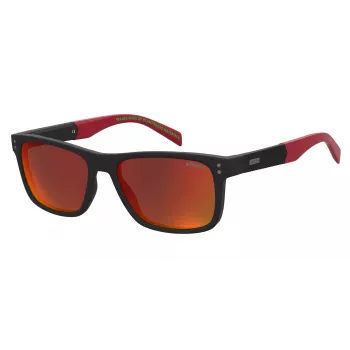 LEVI'S LV-5059-S-BLX Men's Rectangular Sunglasses - Black Acetate Frame with Grey Polycarbonate Lenses - 55/17/145 mm