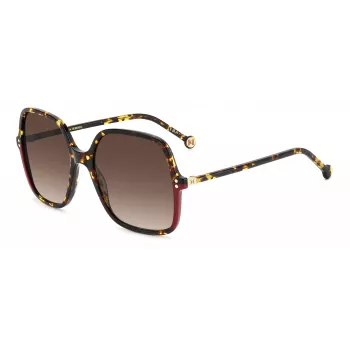 CAROLINA HERRERA Women's Sunglasses HER0244SO63 - Geometric Acetate Frame, UV400 Protection, 56mm Lens