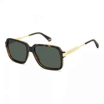 Polaroid PLD6220SX086 Men's Rectangular Sunglasses - Havana/Brown - 56/18/140 mm