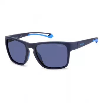 Polaroid Sport PLD7052SFLL Men's Rectangular Polarized Sunglasses - Black/Grey 56mm