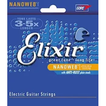 Elixir 12052 Nanoweb Light Electric Guitar Strings (10-46)