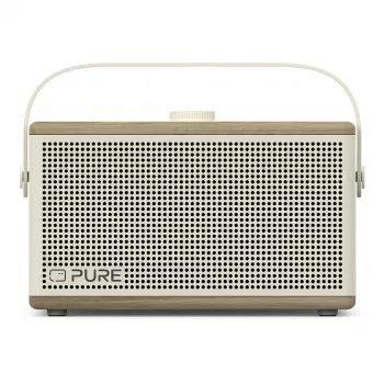 Pure Classic Aura Portable Bluetooth Speaker with Backlight, White/Oak