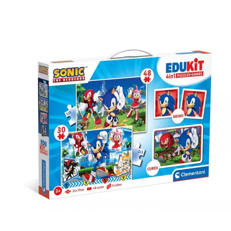 Clementoni Educational Set Puzzle, Memo & Blocks Sonic 28389