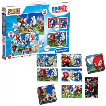 Clementoni Educational Set Puzzle, Memo & Blocks Sonic 28389