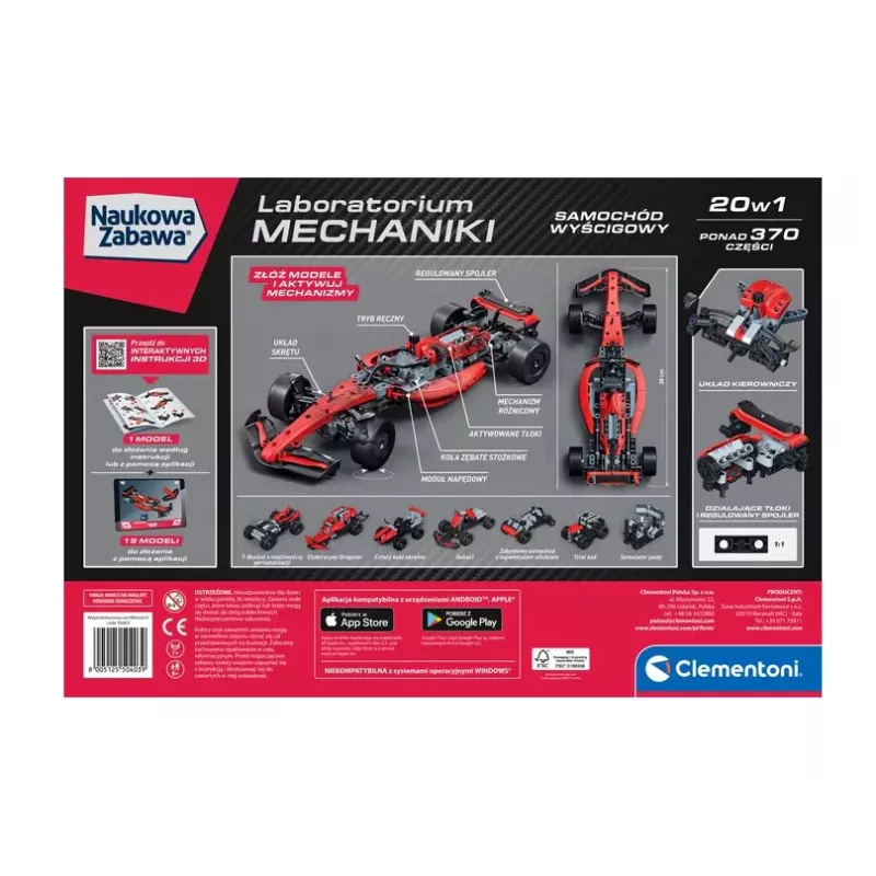 Science & Play – Mechanics Laboratory Racing Car Polish Version Clementoni 50403