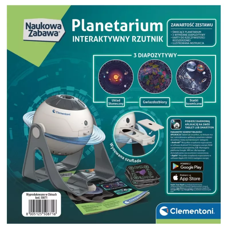 Clementoni Interactive Planetarium Projector Polish Language 50871