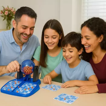 Koala Games G2592 Bingo Game - 75 Balls, 48 Cards, 150 Markers, Metal Cage, Family Fun