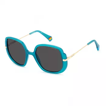 POLAROID PLD6181S5CB Women's Square Sunglasses - Havana Brown, Polarized, UV400
