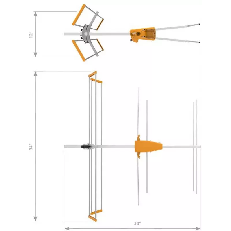 TELEVES Yagi V BIII VHF Antenna, 5 Elements, 174-230 MHz, 7.5 dBi, F-Type Connector, Outdoor, Black