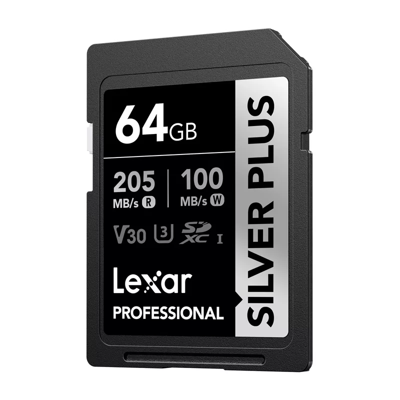 Lexar Professional SILVER PLUS SDXC 64GB Memory Card UHS-I U3 V30 A2