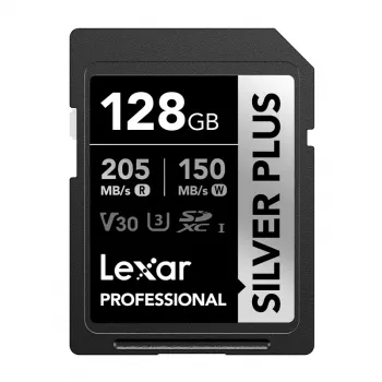 Lexar Professional SILVER PLUS SDXC 128GB Memory Card UHS-I U3 V30