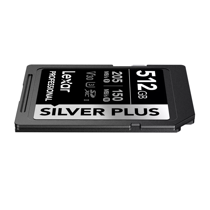 Lexar Professional SILVER PLUS SDXC 512GB Memory Card, UHS-I, U3, V30, A2, Up to 200MB/s Read, 140MB/s Write