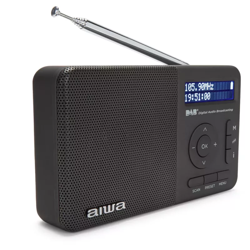 Aiwa RD-40DAB/BK Black DAB+ & FM Portable Radio with Bluetooth