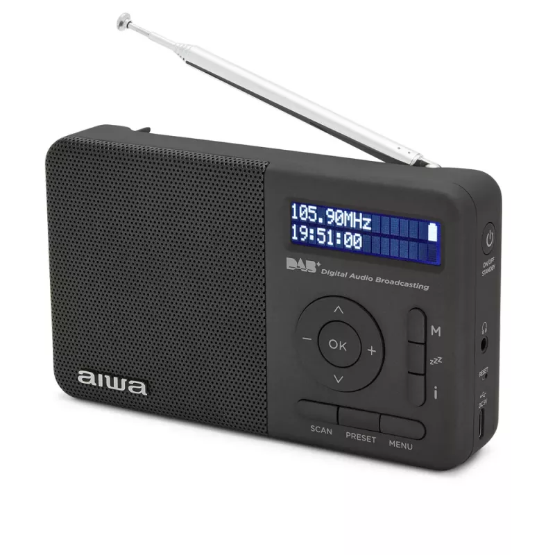 Aiwa RD-40DAB/BK Black DAB+ & FM Portable Radio with Bluetooth