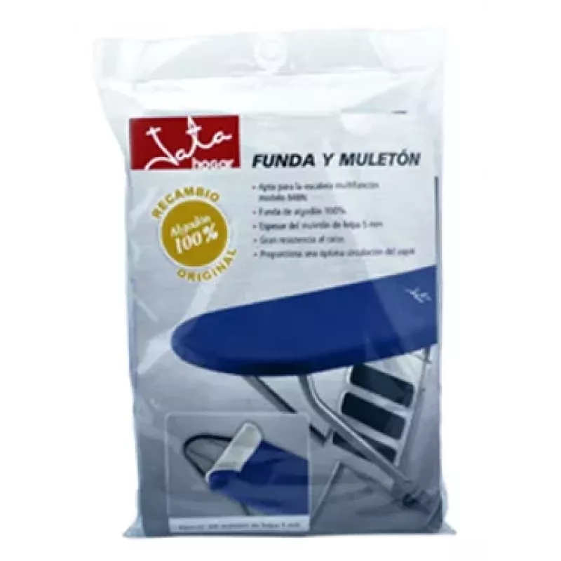 Jata RF8N Spare Cover For 848N Ironing Board - Cotton Cover with Foam Underlayer, Elastic Fastening, Heat Resistant, Steam Permeable, Washable