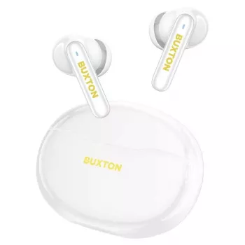Buxton BTW 7200 White Tuya - In-Ear True Wireless Stereo (TWS) Bluetooth 5.1 Earbuds with Charging Case, IPX4, White