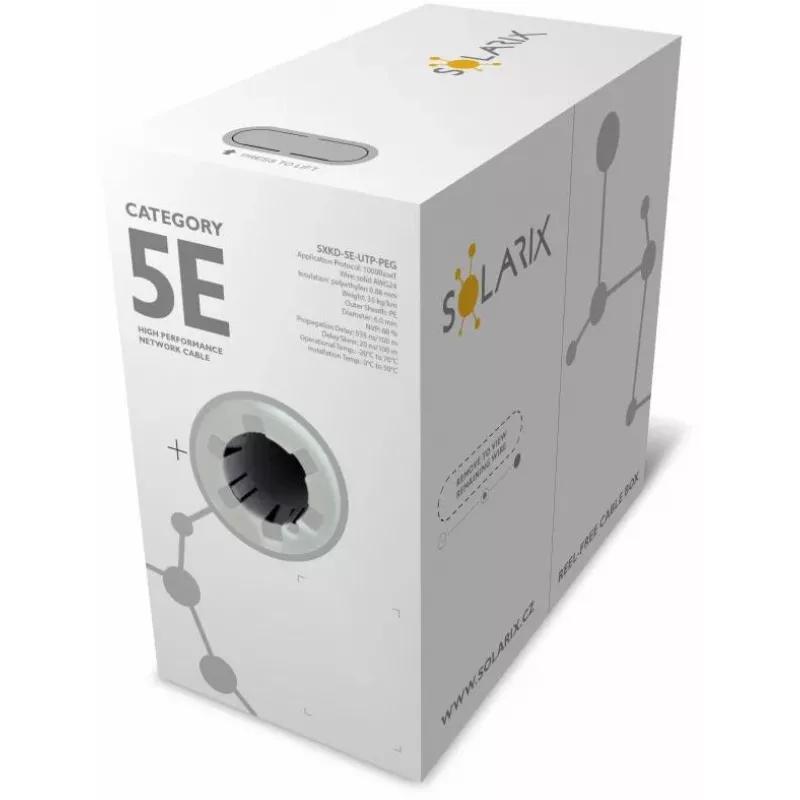Solarix PE CAT5e UTP Installation Cable, Solid Wire, 305m (SXKD-5E-UTP-PEG)
