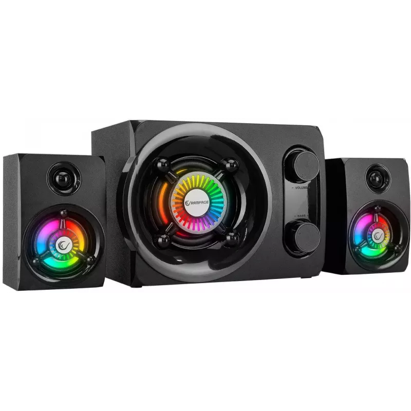 Rampage RMS-G8 25W Portable Bluetooth Speaker with RGB Lighting, TWS, FM Radio, Black