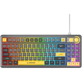 Rampage CYCLONE KNOB RGB 90% Mechanical Keyboard, Outemu Blue Switches, Black