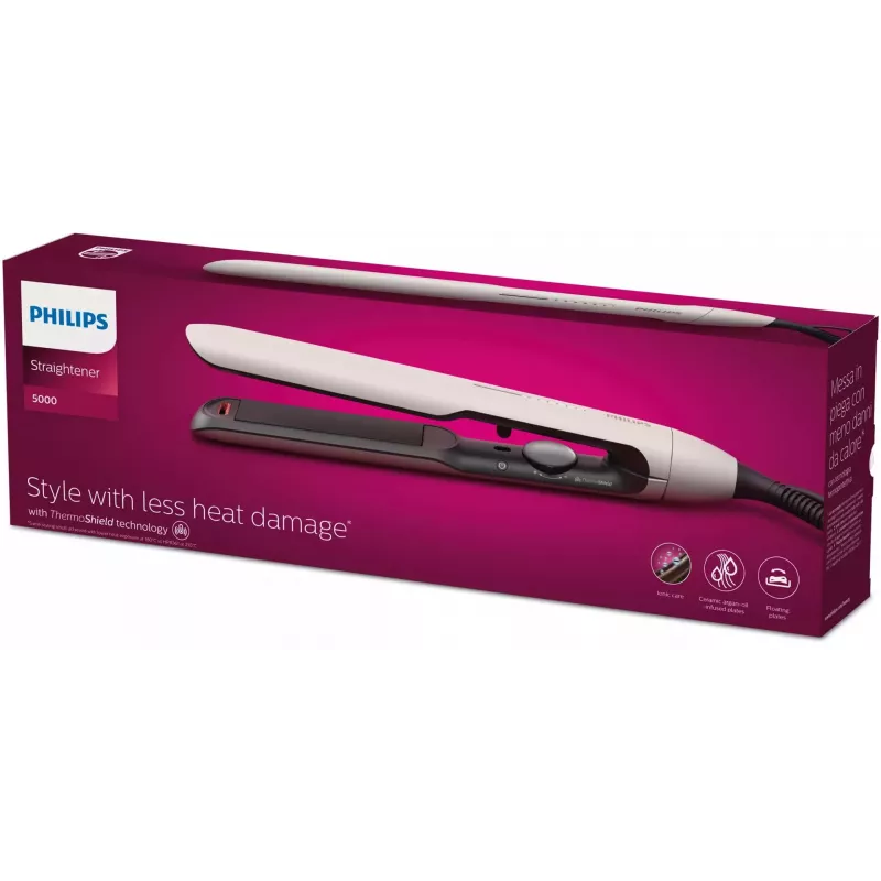 Philips 5000 Series BHS515/00 Hair Straightener, Warm White, 1.8 m Cord