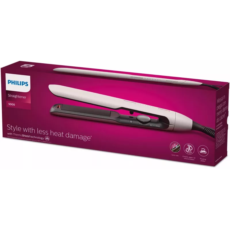 Philips 5000 Series BHS515/00 Hair Straightener, Warm White, 1.8 m Cord