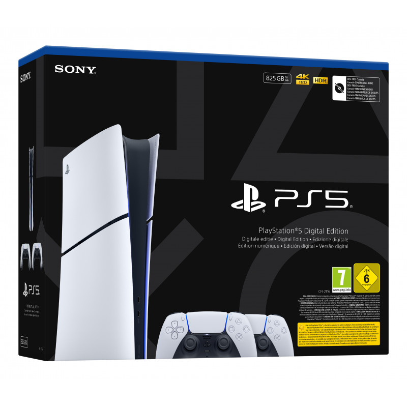 Sony PlayStation 5 Digital Edition Slim Console (CFI-2116B01Y) with DualSense Wireless Controller - White