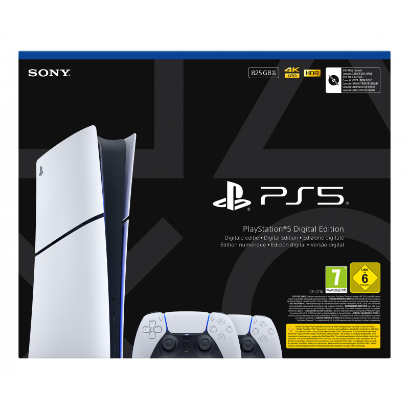 Sony PlayStation 5 Digital Edition Slim Console (CFI-2116B01Y) with DualSense Wireless Controller - White