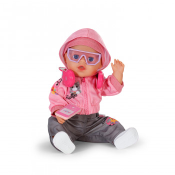 ZAPF CREATION Baby born Cool Girl Outfit 43cm - Doll Clothing Set with Jacket, Trousers & Shoes (Pink/Grey/White)