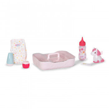 ZAPF CREATION BABY born Sleep Time Set – 3-Piece Doll Pyjamas, Hat & Pacifier for 43 cm Dolls, Pink/Purple